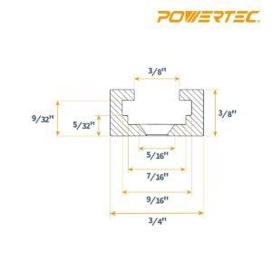 POWERTEC 71704V 3" T-Track Intersection Kit with Predrilled Mounting Holes & Wood Screws, 2 Sets, for Universal T Track, Aluminum T Track Accessories for Woodworking Jigs and Fixtures