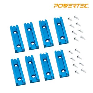 POWERTEC 71704V 3" T-Track Intersection Kit with Predrilled Mounting Holes & Wood Screws, 2 Sets, for Universal T Track, Aluminum T Track Accessories for Woodworking Jigs and Fixtures