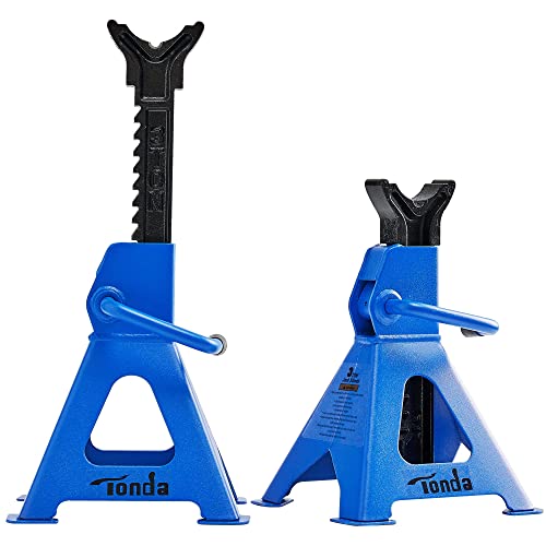 TONDA Jack Stands, 3 Ton 6,000 lb, Heavy Duty Steel Car Lifting Stand for Sedan SUV, Blue, 1 Pair