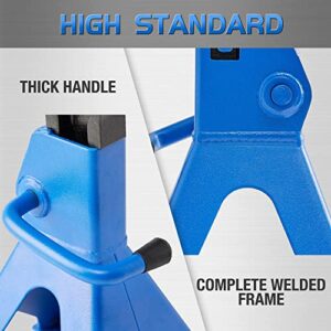 TONDA Jack Stands, 3 Ton 6,000 lb, Heavy Duty Steel Car Lifting Stand for Sedan SUV, Blue, 1 Pair