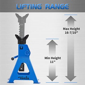 TONDA Jack Stands, 3 Ton 6,000 lb, Heavy Duty Steel Car Lifting Stand for Sedan SUV, Blue, 1 Pair