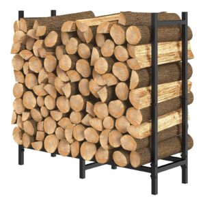 liantral firewood rack indoor, 2.6ft small fire wood log rack stand for fireplace outdoor firewood storage bracket holder