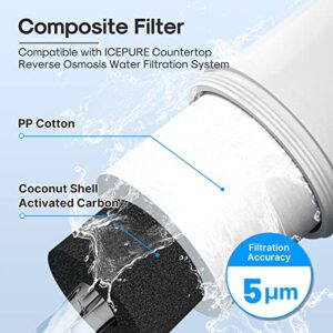 ICEPURE CTR-W1 CF Filter Replacement Cartridge, Replacement for Countertop Reverse Osmosis Water Filtration System, 3-6 Months Lifetime (1 Pack)