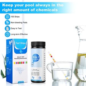 16 in 1 Drinking Water Test Strips, 100 PCS Water Test Kits for Drinking Water Tap Water Well Water, Test Total Chlorine, Bromine, Free Chlorine, PH, Iron, Fluoride, Copper, Mercury, and More