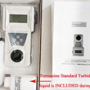 HFBTE Industrial Sewage Turbidimeter Turbidity Meter Lab Turbidity Meters Sewage Tap Water Quality Detector with Large Measuring Range 0 to 400 NTU 400 to 1000 NTU Resolution 0.1 NTU LCD Display