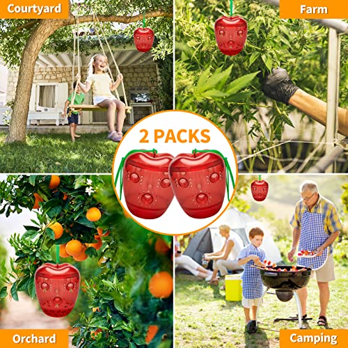 Wasp Trap,Yellow Jacket Trap Wasp Traps Outdoor Hanging,Wasp Repellent Outdoor Carpenter Bee Traps Wasp for Outside, Non-Toxic Reusable Wasp Catcher for Trapping Hornet, Bee, Insects (2 Pack Red)