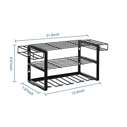 Bodato Power Tool Organizer, 3 Layers Wall Metal Floating Tool Shelf Garage Storage Drill Holder and Tool Holder, Heavy-Duty Utility Rack for Cordless Drill & Screwdriver Gift for Father, Husband