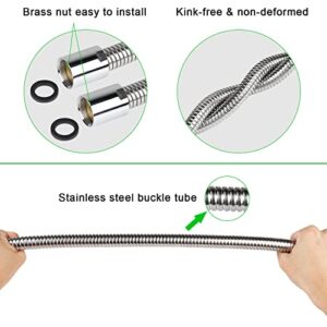 TBER Flexible Stainless Pre Rinse Hose Replacement Kit for All Brand Commercial Kitchen Sink Faucet with 7/8-20 UNEF Ends, 18” Dishwasher Hose Better for Less Than 25” Height Pre-Rinse Faucet