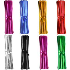 3200 pcs twist ties, plastic 4" metallic twist ties, twist ties for bags, wire ties reusable twist bread ties for household and office use (8 colors)