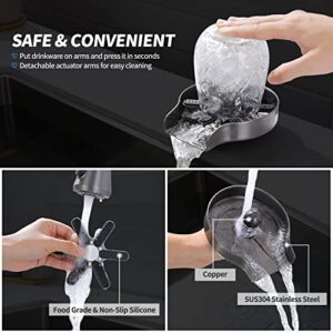 Glass Rinser for Kitchen Sink, WingHo 360° Rotating Stainless Steel Cup Cleaner Cup Washer Sink Accessories, Gray