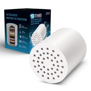 jdo shower filter replacement cartridge - universal 18 stage shower water filter cartridge for hard water to remove chlorine and fluoride, compatible with any shower filter of similar design