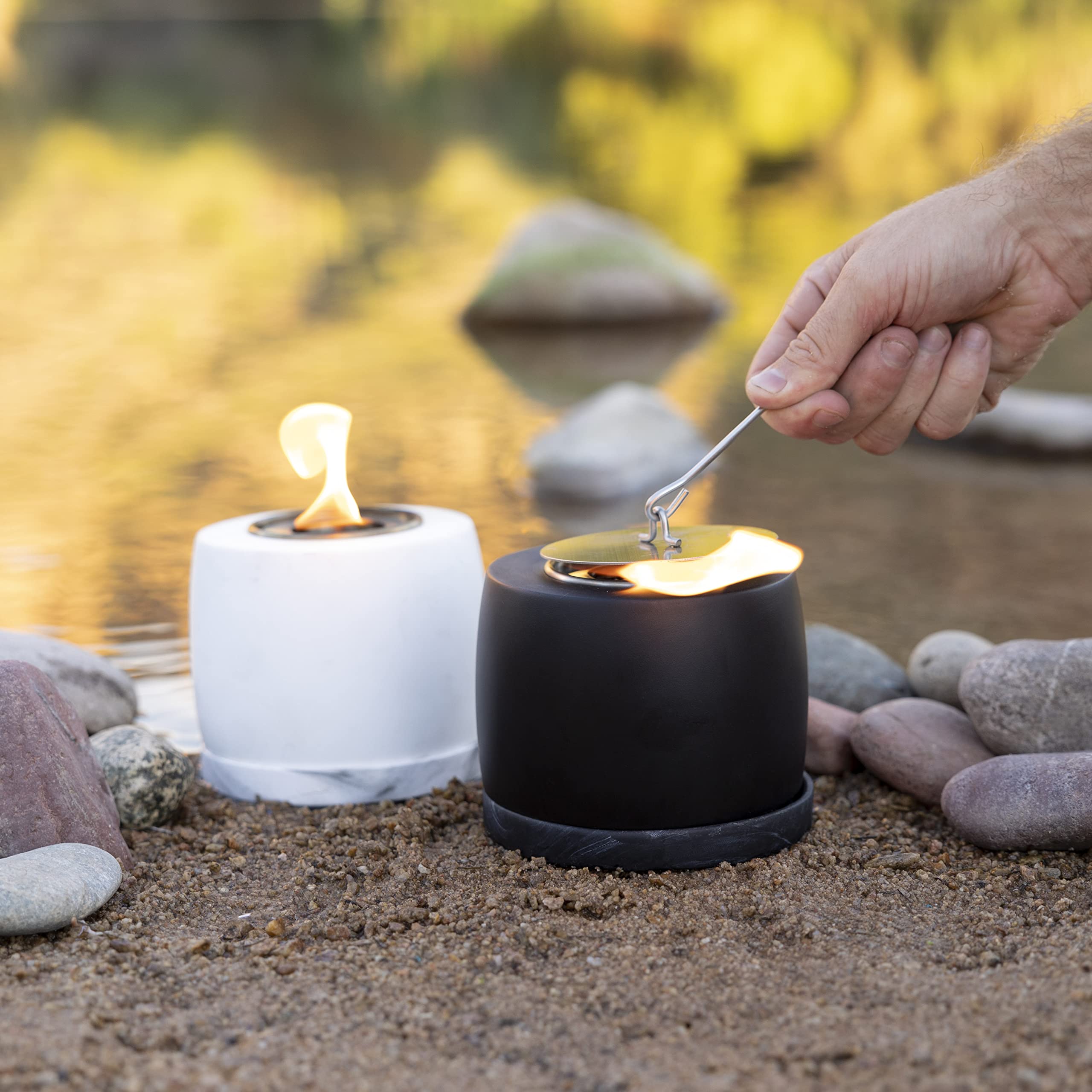 SolFlame Cement Tabletop Fire Pit, Small Fire Pit, Personal Fireplace, Mini Fire Pit, Fire Bowl