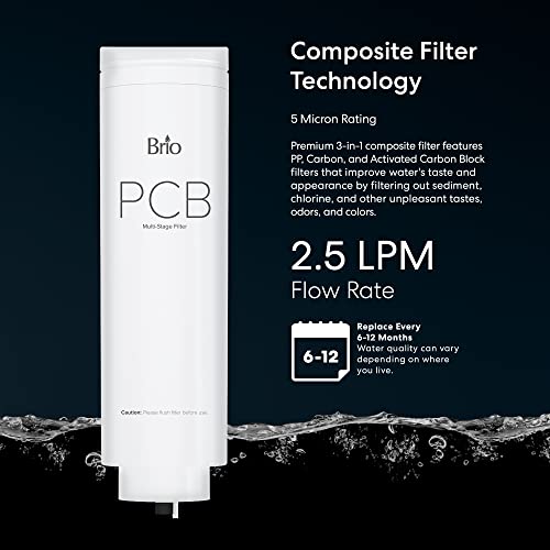 Brio PCB 3-Stage Water Filter Replacement for Filtration System TROE800COL