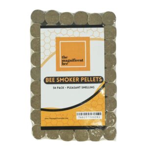 the magnificent bee smoker pellets, 54 pack, natural hive beekeeping and beekeeper accessories for honey bees, clean and natural burning, pleasant smell for outdoor use | usa brand
