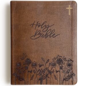 hand illustrated & laser engraved niv journaling bible, personalized gift, custom name engraving available