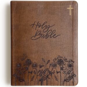 Hand Illustrated & Laser Engraved NIV Journaling Bible, Personalized Gift, Custom Name Engraving Available