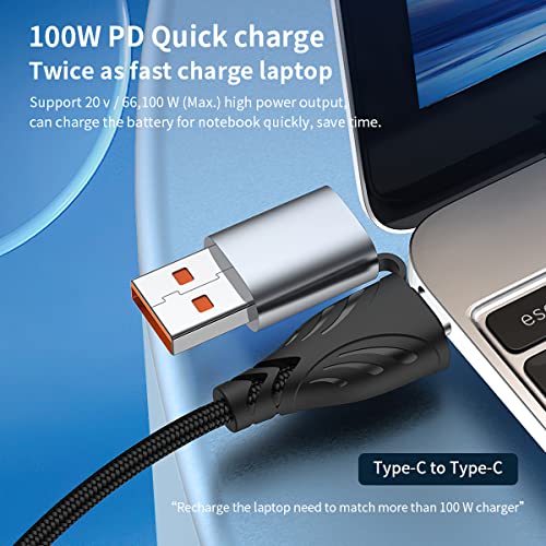 HORNORM 100W USB C to Multi Charging Cable, 3 in 1 Charging Cable Multi USB Nylon Braided 6A PD Charger Cord with IP/Type-C/Micro Connectors for Laptop/Cell Phone/Tablets/Phone