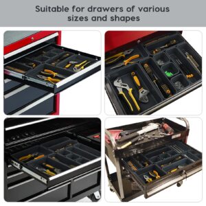 40-Pack Anti-slip Tool Box Organizer, Tool Drawer Organizers with 72pcs Non-slip Pads for Rolling Tool Drawers, Workbench and Cabinets, Tray Dividers Set for Toolbox Organization and Storage