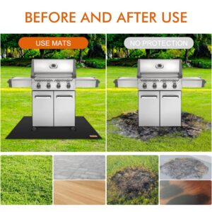 WLEAFJ Under Grill Mat, Fire Pit Mat Fireproof Mat, 36 x 48 inches Grill Mats for Outdoor Grill Deck Protector, BBQ Mat for Under BBQ, Perfect for Charcoal Grills, Gas Grills, Oil Fryers and Smokers