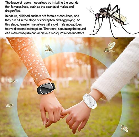 Mosquito Repellent Bracelet Outdoor, Ultrasonic Insect Wristband Watch USB Charging Portable Repeller Electronic Bracelet Highly Effective Anti Mosquito Baby Kids Adults