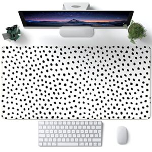 Boho Desk Mat, Polka Dot Large Mouse Pad Desk Pad Boho Desk Accessories for Women Office Decor, XXL Mousepad Long Laptop Keyboard Mouse Mat 31.5''X15.7'' Non-Slip Rubber Base with Stitched Edges