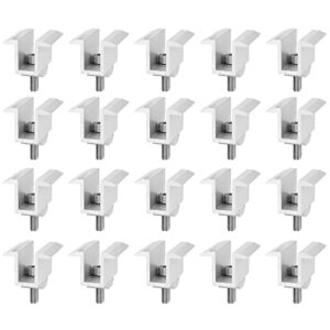 20 pcs solar panel mount mid clamps, pv panel bracket aluminum mounting accessories support with bolts