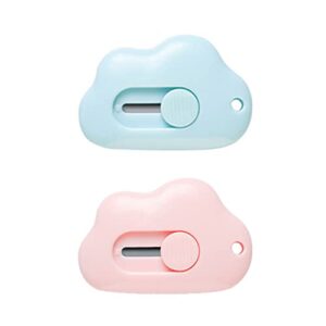 yiser cloud shape utility knife retractable portable mini knife for wrapping envelopes letter box cutter with keychain holes 2 pack kitchen magnetic knife strip (as shown, one size)