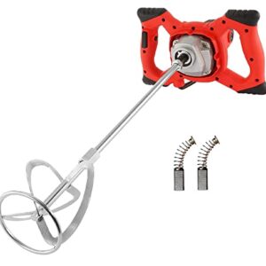 VOTOER 2100W Electric Handheld Paint Cement Mortar Concrete Mixer Drilling Rig Mortar Grout Cement Mixer Stirring Tool with Rod, 6-Speed Adjustment