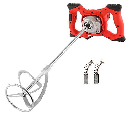 VOTOER 2100W Electric Handheld Paint Cement Mortar Concrete Mixer Drilling Rig Mortar Grout Cement Mixer Stirring Tool with Rod, 6-Speed Adjustment