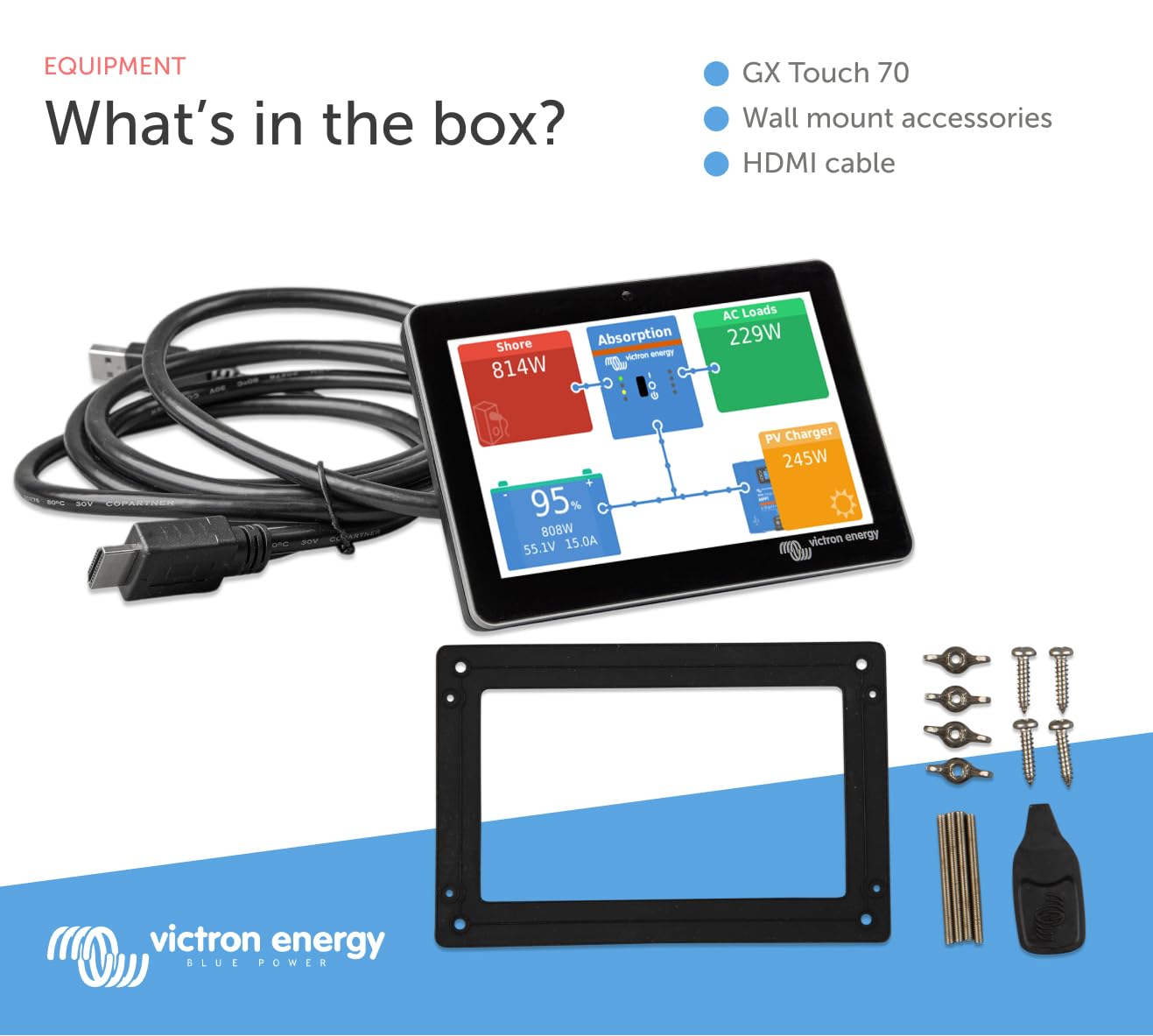 Victron Energy GX Touch 70, Display Screen for Cerbo GX (Waterproof)