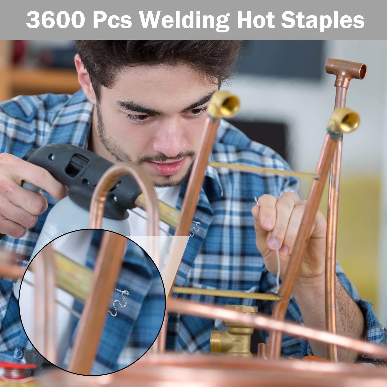 3600 Pcs Hot Staples Plastic Welding Repair Hot Staplers Car Auto Bumpers Welding Repair Staplers Plastic Welder Staples Welding Staples Repair Tool Kit for All Cars 0.8 mm 0.6 mm (Multi Styles)