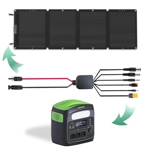 NECESPOW Solar Panel Connector to 6X Connector Adapter Anderson, XT60, DC7909, DC6530, DC35135, DC5521, Solar Charge Cable for 100W to 200W Portable Solar Panel Portable Power Station