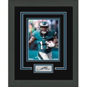 framed a.j. brown facsimile laser engraved signature auto philadelphia eagles 14x17 football photo