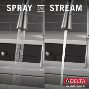 Delta Faucet Westville Brushed Nickel Kitchen Faucet, Kitchen Faucets with Pull Down Sprayer, Kitchen Sink Faucet, Faucet for Kitchen Sink, Magnetic Docking Spray Head, Arctic Stainless 9110-AR-DST