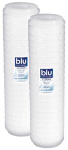 blu tech 0.2 micron high flow water filter 2 pack, 2.5” x 10”, for rv water filter system, 10-inch filter superior to 5 micron water filter, or used as a 10 inch whole house water filter cartridge
