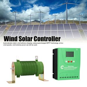 2800W Wind Solar Hybrid Charge Controller, Auto 24V/48V Battery MPPT Hybrid Wind Solar Controller with LCD Display and Free Dump Load Accurate, 1600W Wind and 1200W Solar Panel(GPI48220)