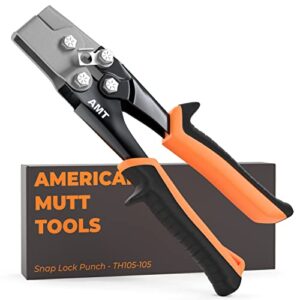 american mutt tools snap lock punch – gutter end cap crimper tool – snap lock tool for sheet metal, gutter installation tools, gutter crimping tool, gutter tools, end cap crimper for gutters