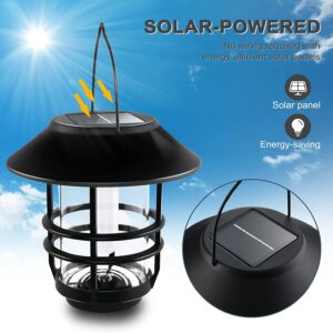 Otdair Solar Wall Lantern Outdoor, Flickering Flames Solar Sconce Lights Outdoor, Hanging Solar Lamps Wall Mount for Front Porch, Patio and Yard, 4 Pack