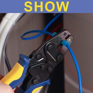 haisstronica Crimping Tool For Heat Shrink Connectors,AWG 22-10 7Inch Ratcheting Wire Crimper Tool