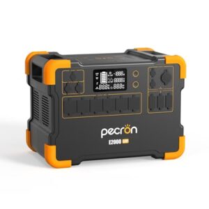 pecron portable power station e2000lfp 1920wh lifepo4 battery backup expandable to 8064wh 6x2000w ac outlets 1200w max solar input backup power for outdoors camping fishing emergency
