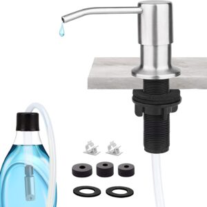 Built in Sink Soap Dispenser or Lotion Dispenser for Kitchen Sink, Soap Dispenser Extension Tube Kit, under Counter Soap Dispenser, Powerful Suction Check Valve & 41" Hose, Fit Most Soap Containers