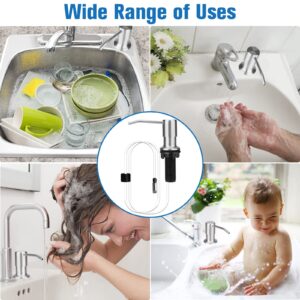 Built in Sink Soap Dispenser or Lotion Dispenser for Kitchen Sink, Soap Dispenser Extension Tube Kit, under Counter Soap Dispenser, Powerful Suction Check Valve & 41" Hose, Fit Most Soap Containers