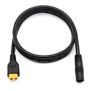 Ruikarhop 3Ft 12 AWG DC 8mm/DC7909 Female to XT60 Female Connector Extension Cable for Lipo Battery Pack Compatible Portable Power Station & Solar Generator