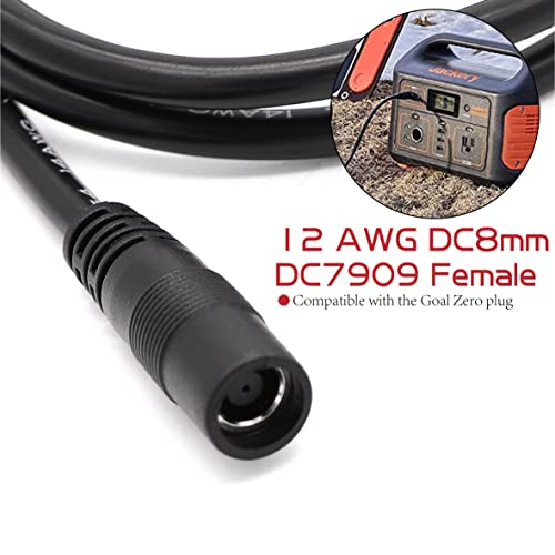 Ruikarhop 3Ft 12 AWG DC 8mm/DC7909 Female to XT60 Female Connector Extension Cable for Lipo Battery Pack Compatible Portable Power Station & Solar Generator