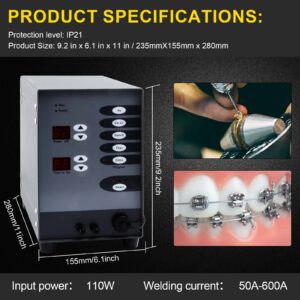 Automatic Spot Welder Pulse Argon Arc Welding Machine Jewelry Welder 110V Spot Welder for Jewelry Welding Jewelry Repair Tool 50-600A,100W