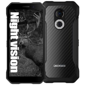 doogee s61 android 12 rugged smartphone unlocked , 6gb+64gb+512gb expansion waterproof cell phone, 20mp + 20mp night vision camera, 6.0"hd+, 5180mah, dual sim 4g rugged phone nfc gps otg, kevlar black