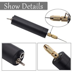 Ruibapa 0.8-1.2mm Mini Portable Electric Handheld Aluminum Drill with 15PCS Drill Bits and 1.5mm Wrench,Including 12v 2A Power Supply and USB Adapter P-031