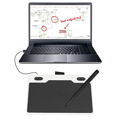 Graphics Drawing Tablet - 8192 Levels Pressure Sensitivity Drawing Tablet, Digital Art Tablets with 4 Customizable Keys for Desktop, Laptop, Mobile Phone, 5080LPI Touch Resolution(White)