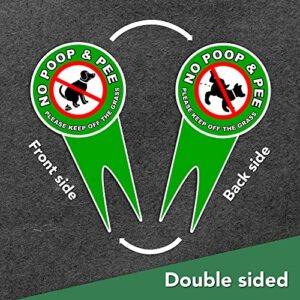 2 PC No Dog Poop Signs for Yard - 12x6 Double Sided Dibond No Pooping Dog Signs for Yard - Keep off Grass Sign - No Dogs Allowed Sign - Dog Poop Sign