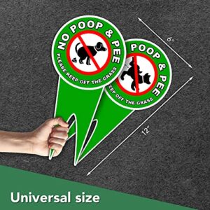 2 PC No Dog Poop Signs for Yard - 12x6 Double Sided Dibond No Pooping Dog Signs for Yard - Keep off Grass Sign - No Dogs Allowed Sign - Dog Poop Sign